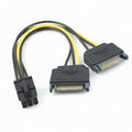 Dual two SATA 15 Pin Male M to PCI-e Express Card 6 Pin Female Graphics Video Card Power Cable 15cm SA-117