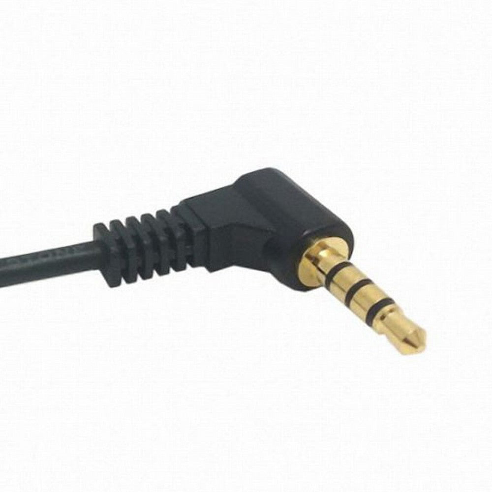 90 degree right angled 3.5mm 3poles Audio Stereo Male to Female Extension Cable 10cm Black CA-045