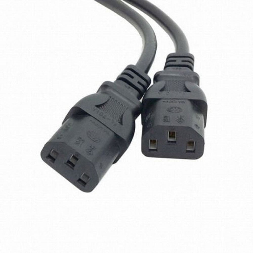 Single C14 to Dual C13 5-13R Short Power Y Type Splitter Adapter Cable Cord PW-037