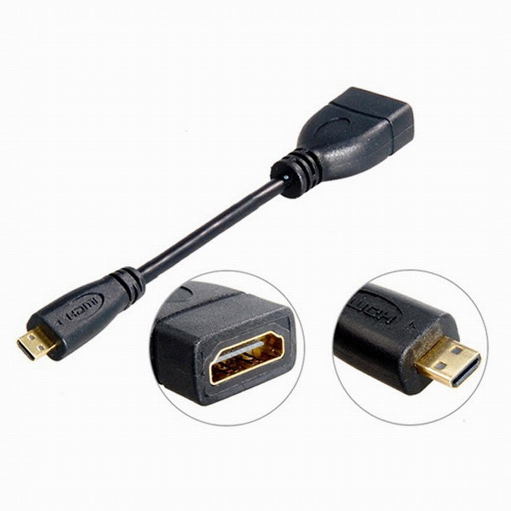 Micro HDMI male to HDMI female Adapter short Cable 10cm for XOOM Droid X HD-058