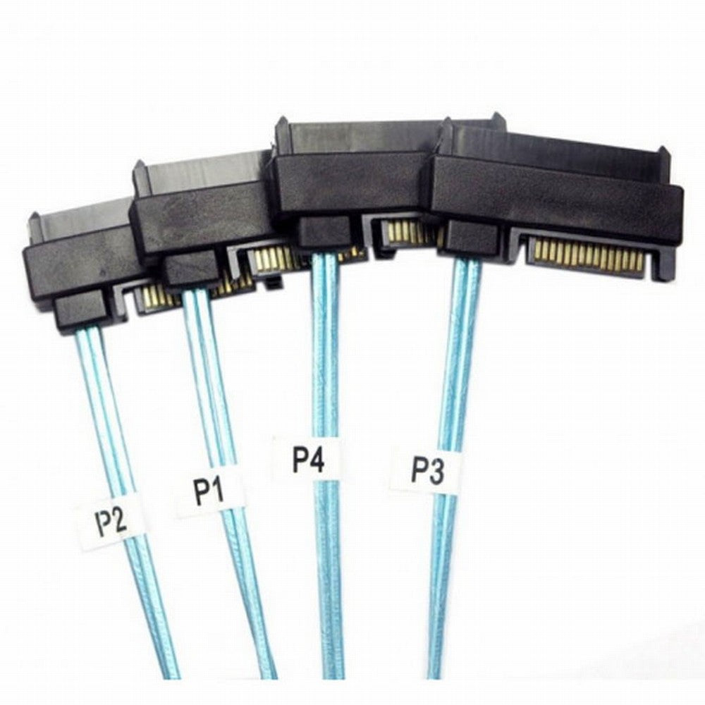 Internal 36 Pin Mini SAS SFF-8087 Host to 4 SFF-8482 Target SAS Hard Disk and SATA Power Cable 100cm SF-091-1.0M