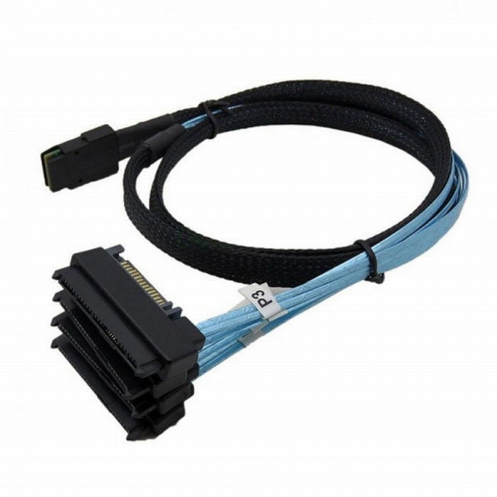 Internal 36 Pin Mini SAS SFF-8087 Host to 4 SFF-8482 Target SAS Hard Disk and SATA Power Cable 100cm SF-091-1.0M