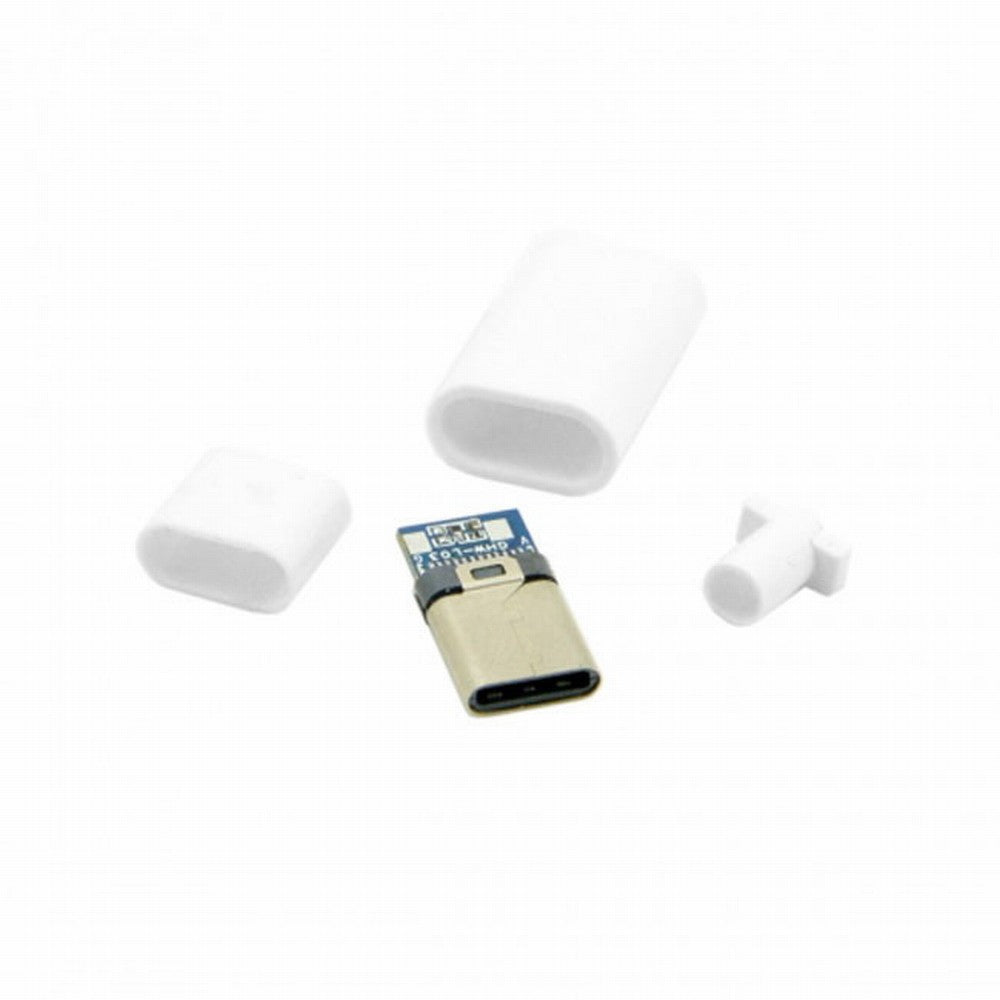 5set DIY 24pin USB 3.1 Type C USB-C Male Plug Connector SMT type with 3.5mm SR and Housing Cover UC-050-WH-5PCS