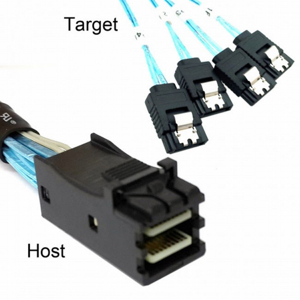 Internal Mini SAS HD SFF-8643 Host to 4 SATA 7pin Target Hard Disk 6Gbps Data Server Raid Cable CC-SF-074