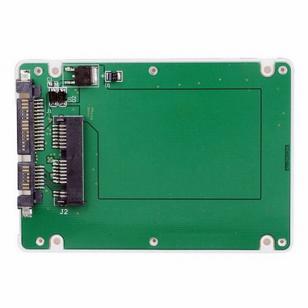 1.8" Micro SATA 16pin SSD to 2.5" SATA 22pin 7+15 hard disk case Enclosure White 7mm height SA-098