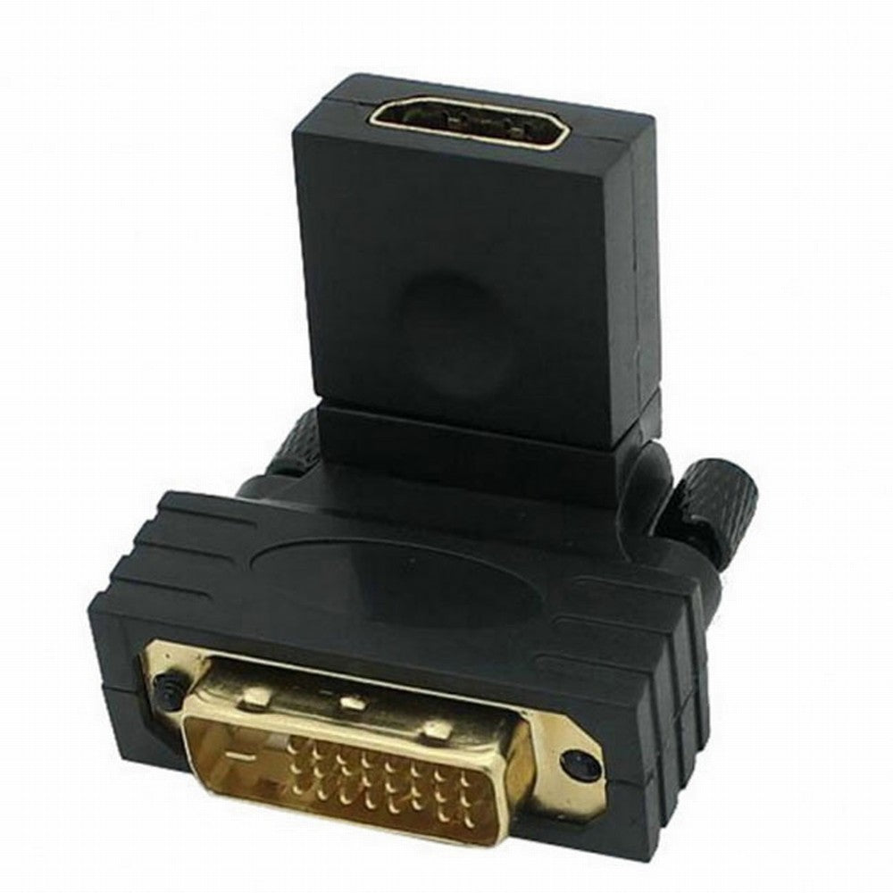 DVI Male to HDMI Female 360 degree Rotating Swivel Adapter for HDTV Video Card 1080P HD-021