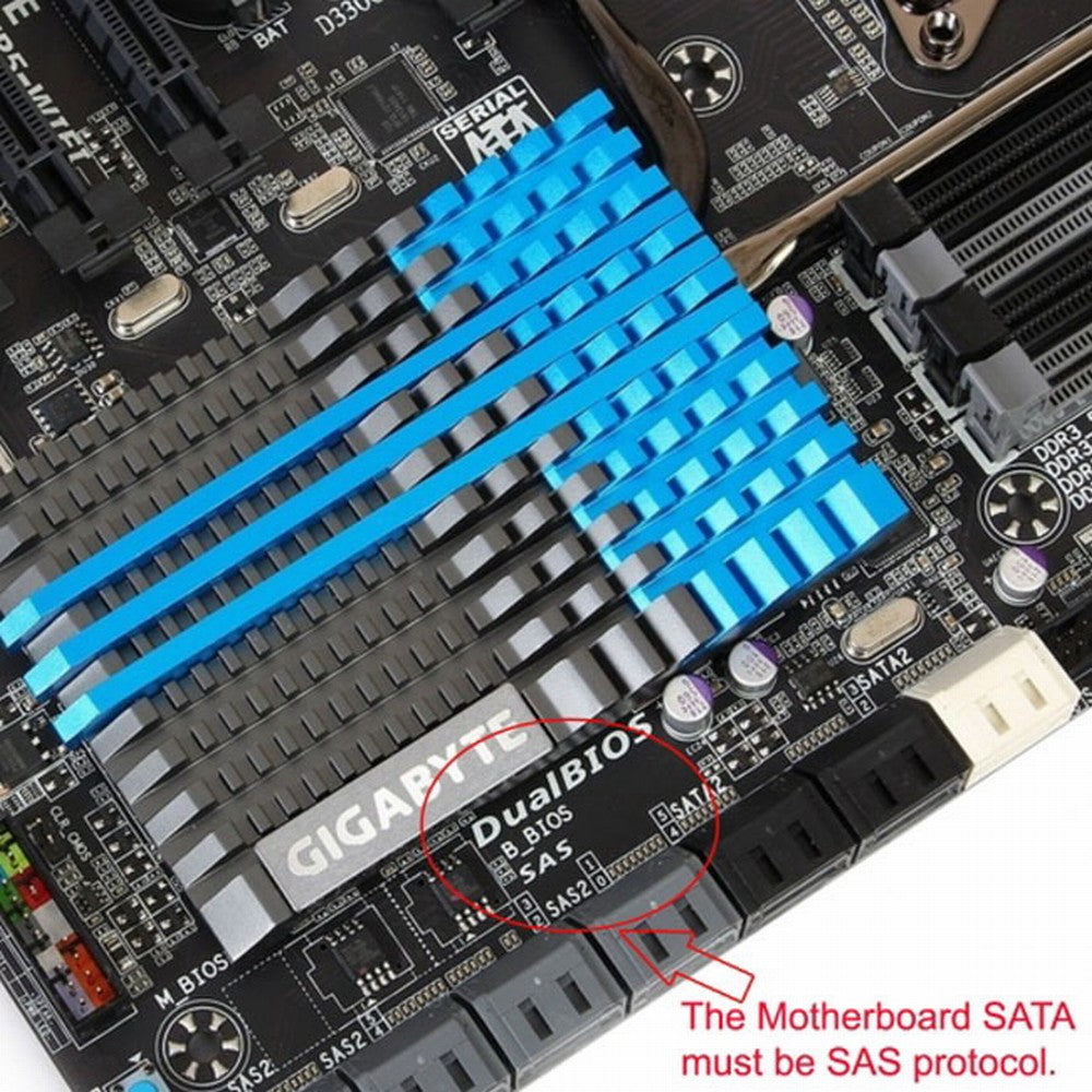Right Angled 90 Degree SFF-8482 SAS 22 Pin to 7 Pin + 15 Pin SATA Hard Disk Drive Raid Adapter SF-095