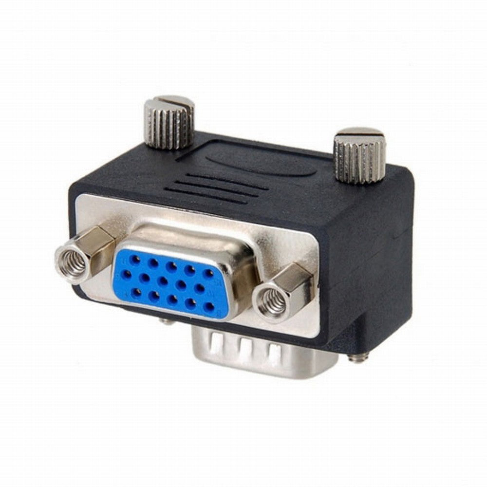 90 Degree Up Angled VGA SVGA Male To Female Extension Adapter for Monitor Projector DB-002-UP