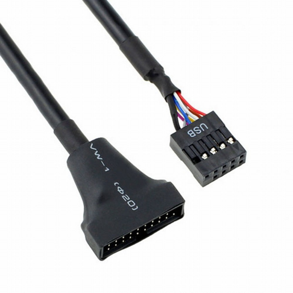 USB 2.0 9Pin Motherboard Housing Male to USB 3.0 20pin Header Device Female Cable U3-076