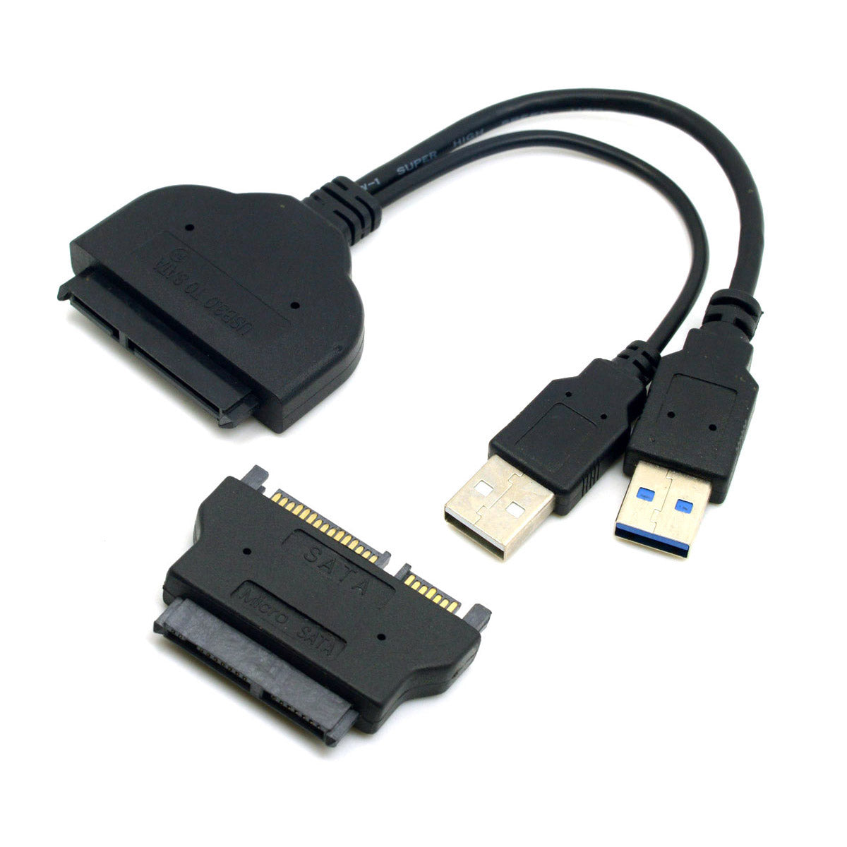 1set USB 3.0 to SATA 22Pin SATA to 16Pin Micro SATA Adapter for 1.8" 2.5" Hard Disk Driver With Extral USB Power Cable U3-067+SA-006