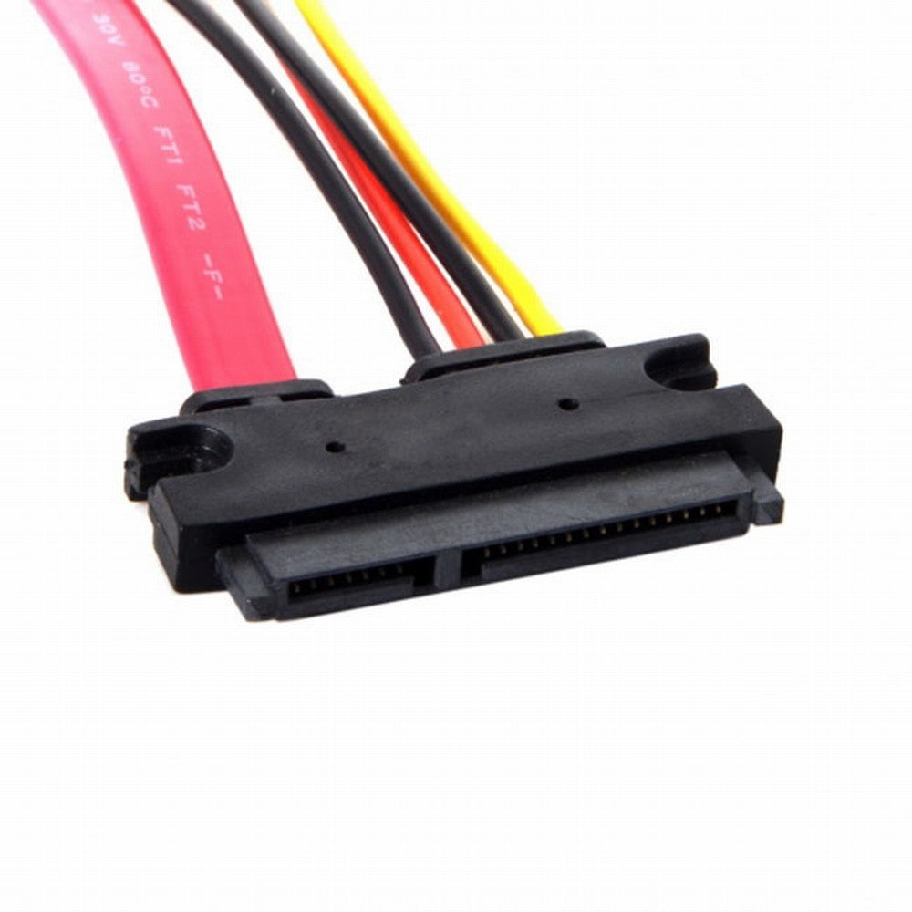 SATA III 3.0 7+15 22 Pin SATA Male to Female Data Power Extension Cable 30cm Red Color SA-065-BK