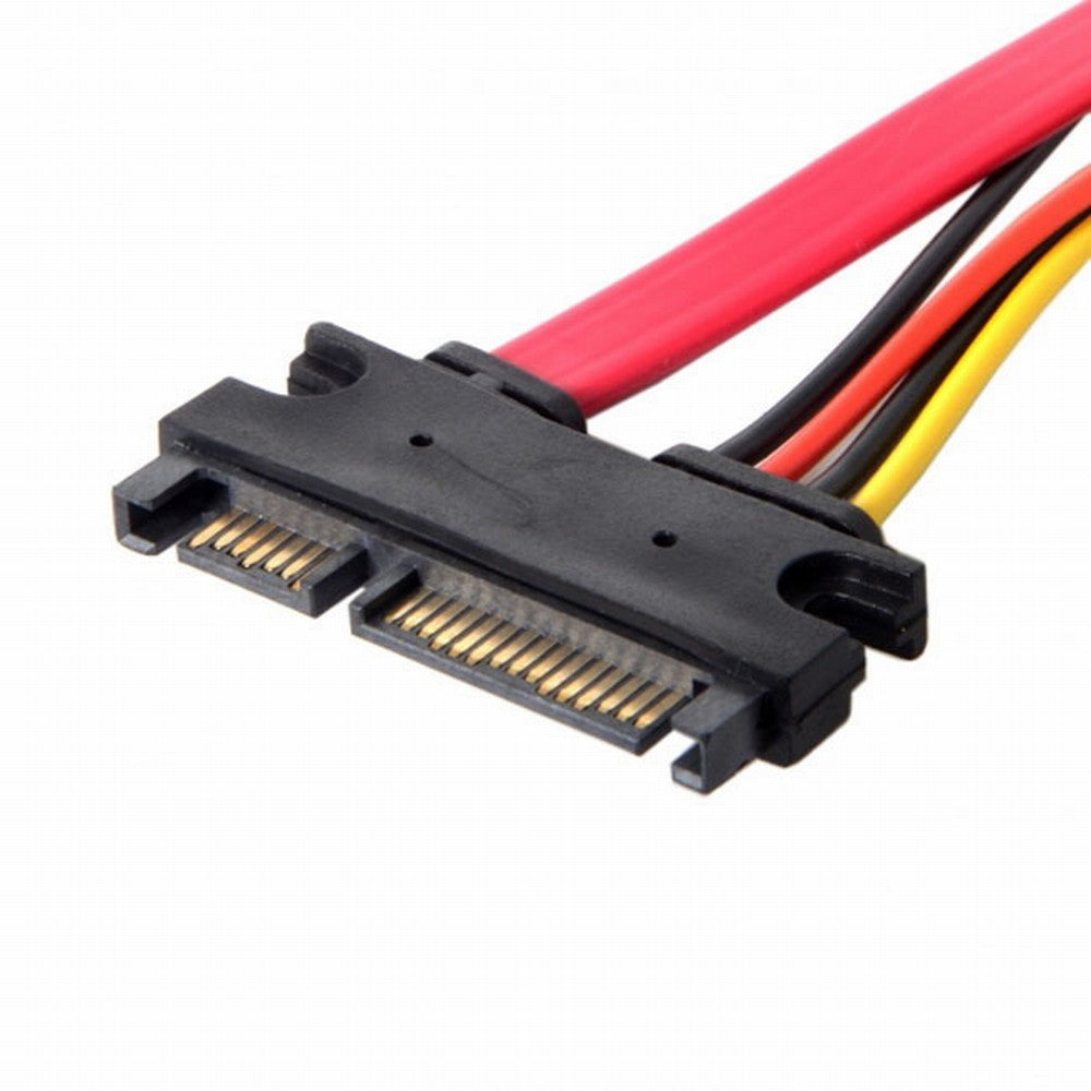 SATA III 3.0 7+15 22 Pin SATA Male to Female Data Power Extension Cable 30cm Red Color SA-065-BK