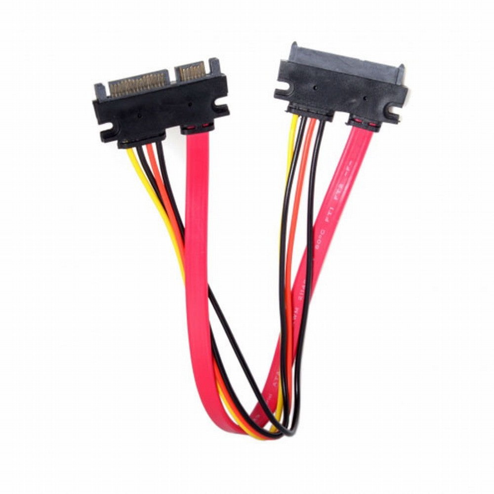 SATA III 3.0 7+15 22 Pin SATA Male to Female Data Power Extension Cable 30cm Red Color SA-065-BK
