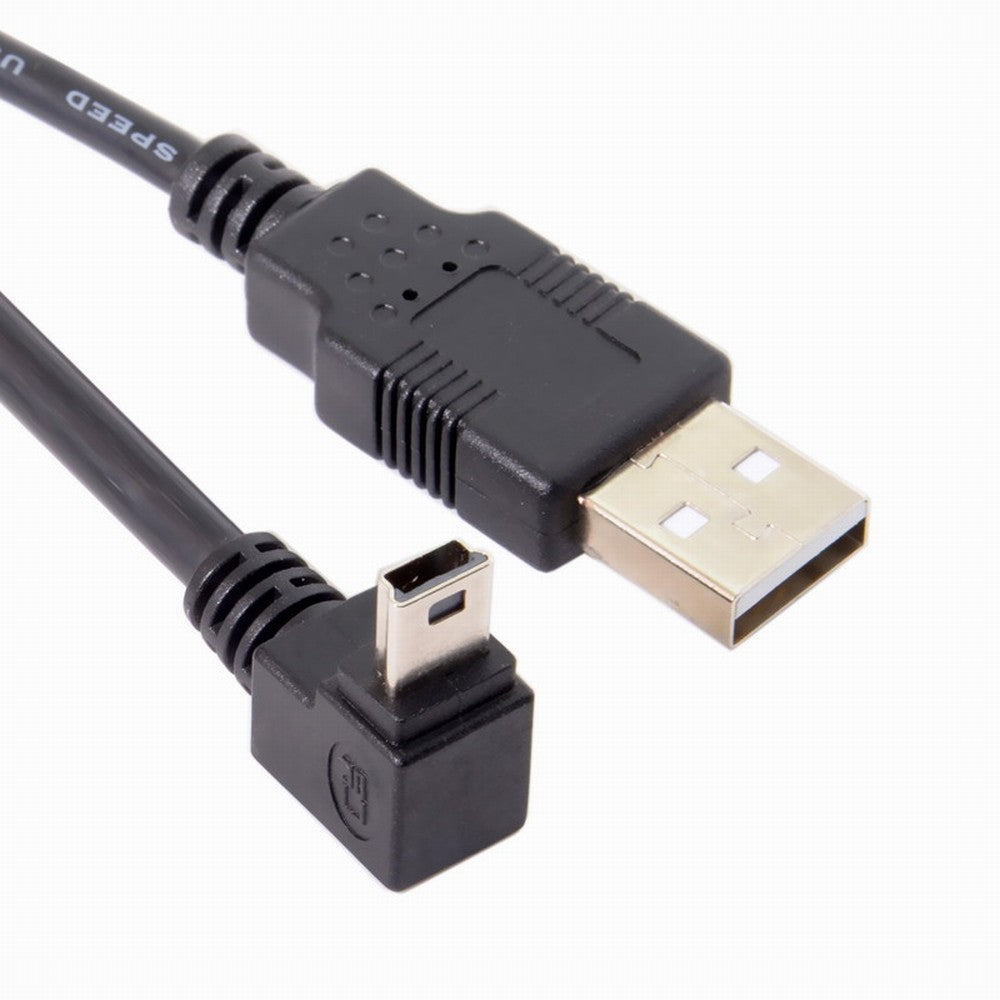 5pin Mini USB type Male Left Angled 90 degree to USB 2.0 male data charge cable 50cm CC-U2-057