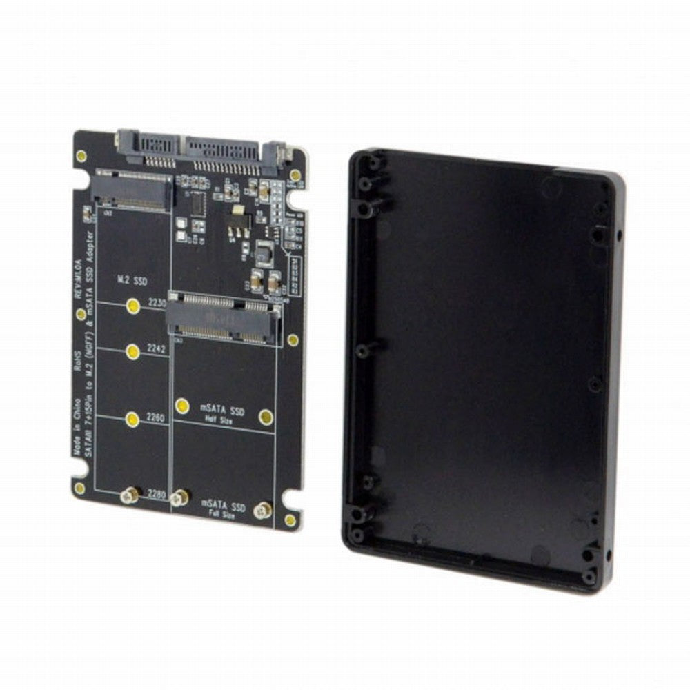 2 in 1 Combo M.2 NGFF B-key mSATA SSD to SATA 3.0 Adapter Converter Case Enclosure SA-115