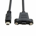 Panel Mount Type Mini USB 5Pin Male to Female Extension Adapter Cable with Screws 50cm U2-050-BK