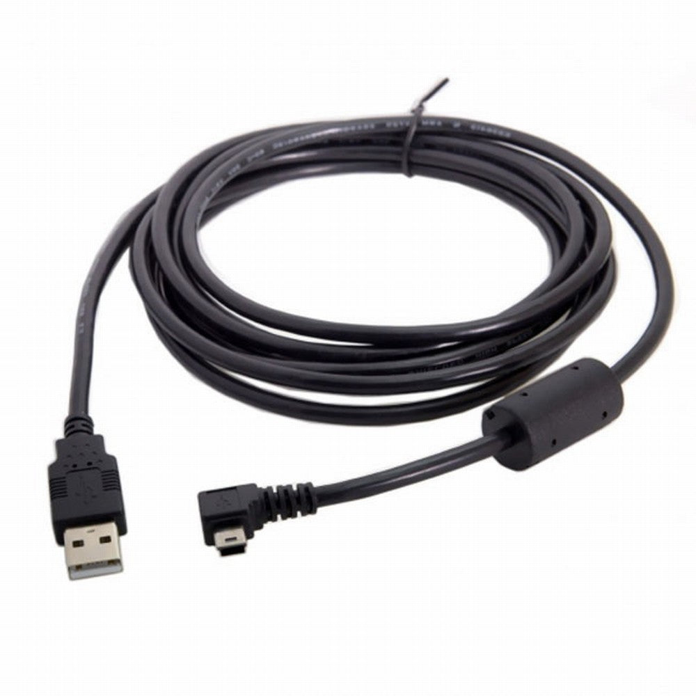 Mini USB B Type 5pin Male Left Angled 90 Degree to USB 2.0 Male Data Cable with Ferrite U2-057-LE-3.0M/U2-057-LE-5.0M