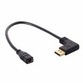 Left Angled DP DisplayPort 90 Degree to Mini DP DisplayPort Female Cable for Displays Monitors DP-048-LE