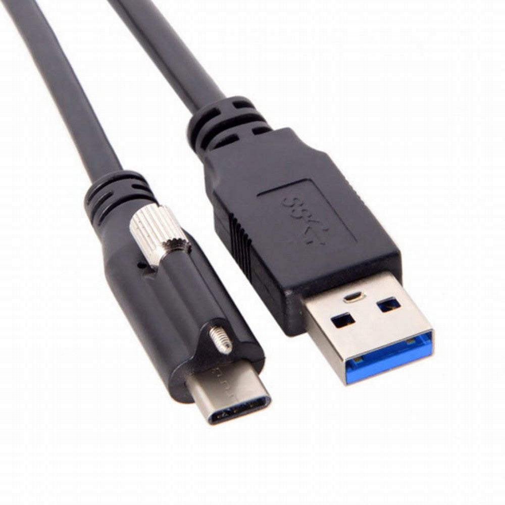 5 Meters USB 3.1 Type-C Locking Connector to Standard USB3.0 Data Cable for Camera With Panel Mount Screw UC-045-5.0M