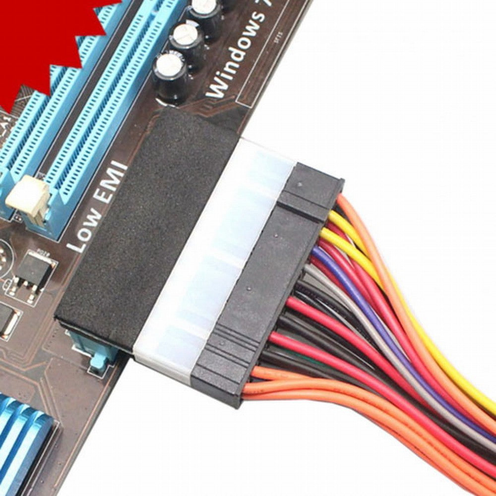 ATX 24Pin Female to 24pin Male 90 Degree Power Adapter Mainboard Motherboard for Desktops PC Supply PW-007
