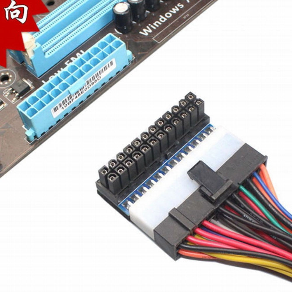 ATX 24Pin Female to 24pin Male 90 Degree Power Adapter Mainboard Motherboard for Desktops PC Supply PW-007