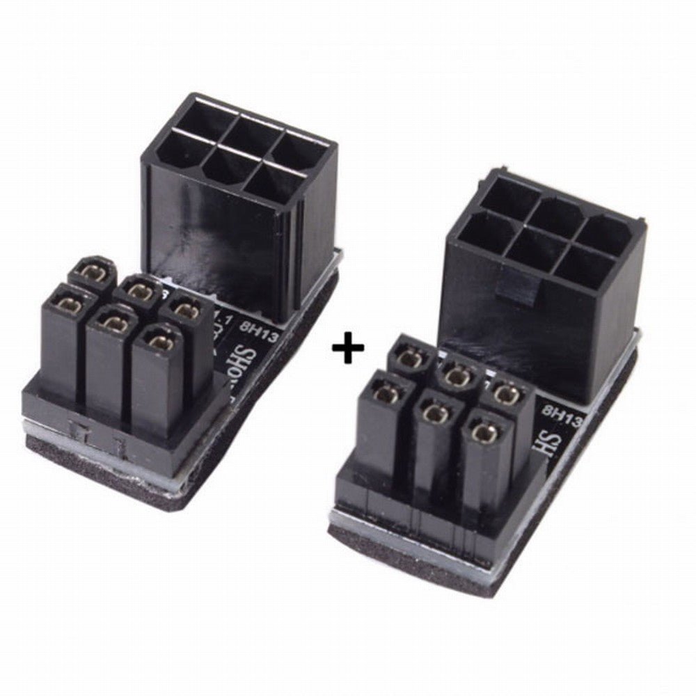 ATX 6Pin Female to 6pin Male 180 Degree Angled Power Adapter for Desktops Graphics Card PW-008