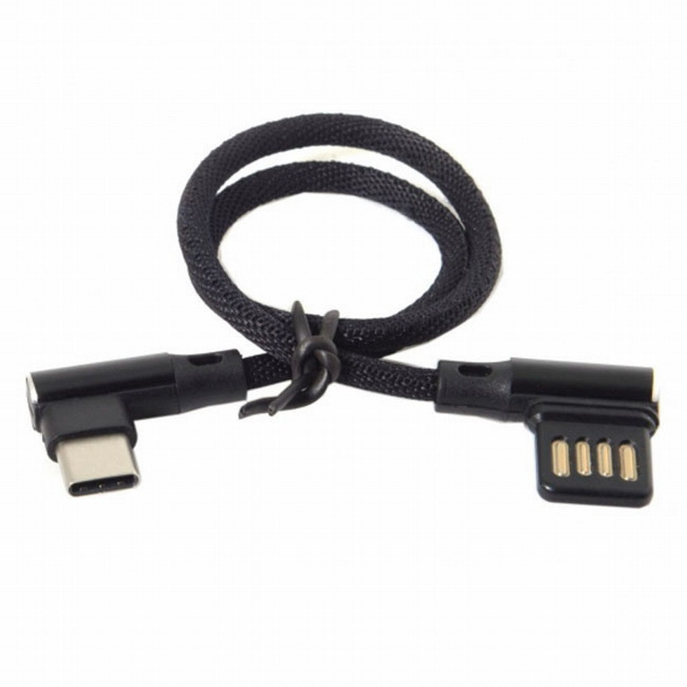 USB-C 3.1 Type-C to Left Right Angled 90 Degree USB 2.0 Data Cable with Sleeve for Tablet Phone 15cm UC-114