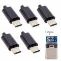 5pcs/lot DIY 24pin USB Type C USB-C Male OTG Host Type 5.1k Resistor with Black Housing Cover UC-107-BK