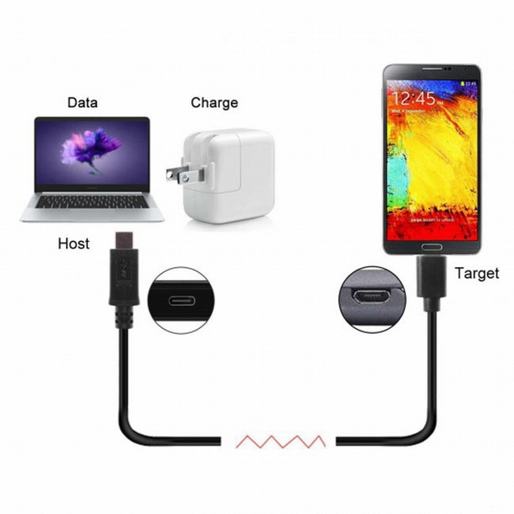 Reversible Design USB 3.0 3.1 Type C Male Connector to Micro USB 2.0 Male Data Cable for Laptop Phone UC-203