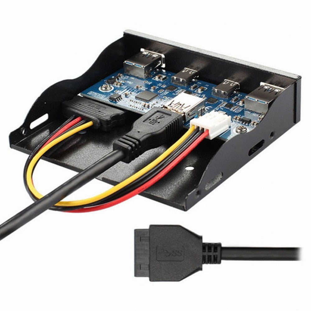 USB-C USB 3.0 HUB 4 Ports Front Panel to Motherboard 20Pin Connector Cable for 3.5" Floppy Bay UC-119
