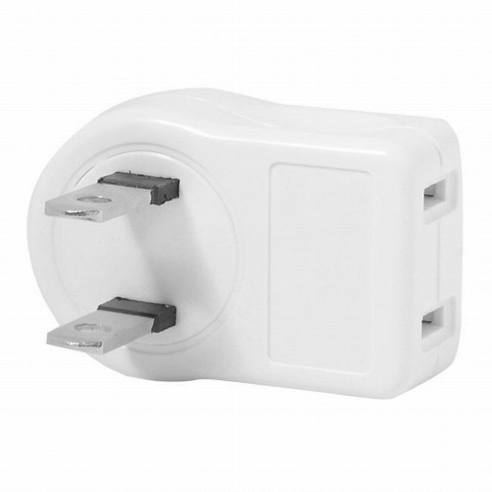 NEMA 1-15P USA Outlet Saver Power Extension Adapter 2-prong 2 Outlets 90 Degree Up Down Angled PW-014-UP