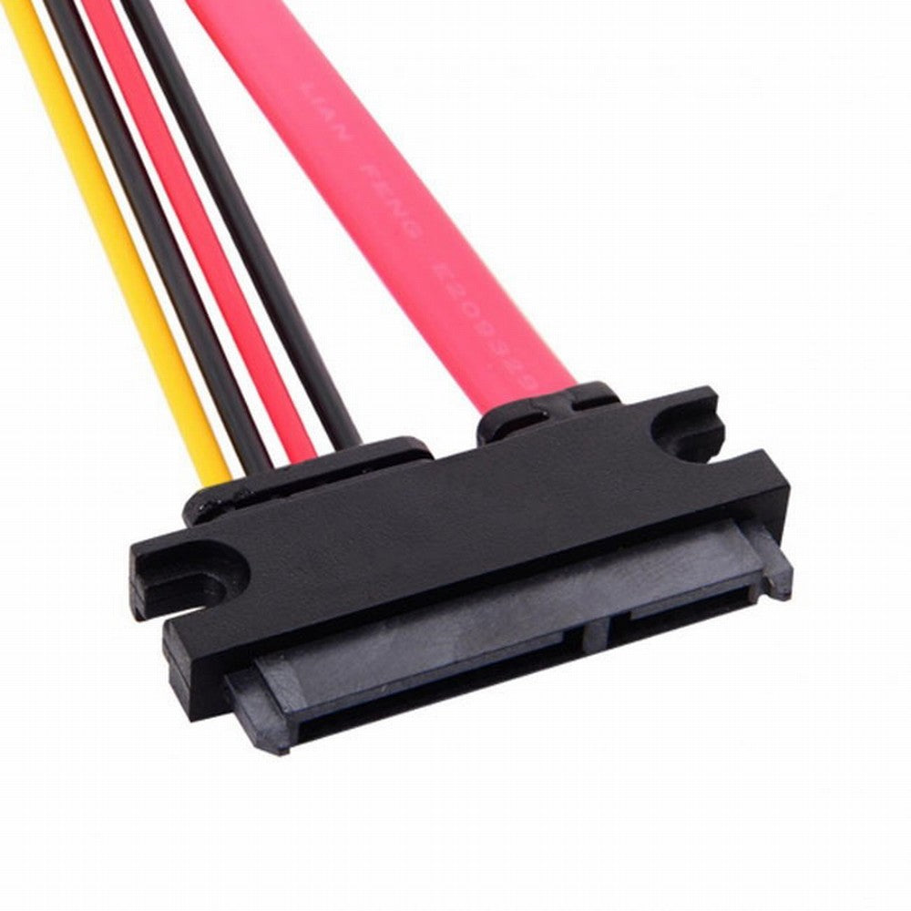 Up Angled SATA III 3.0 7+15 22 Pin SATA Male to Female Data Power Extension Cable 30cm SA-065-UP