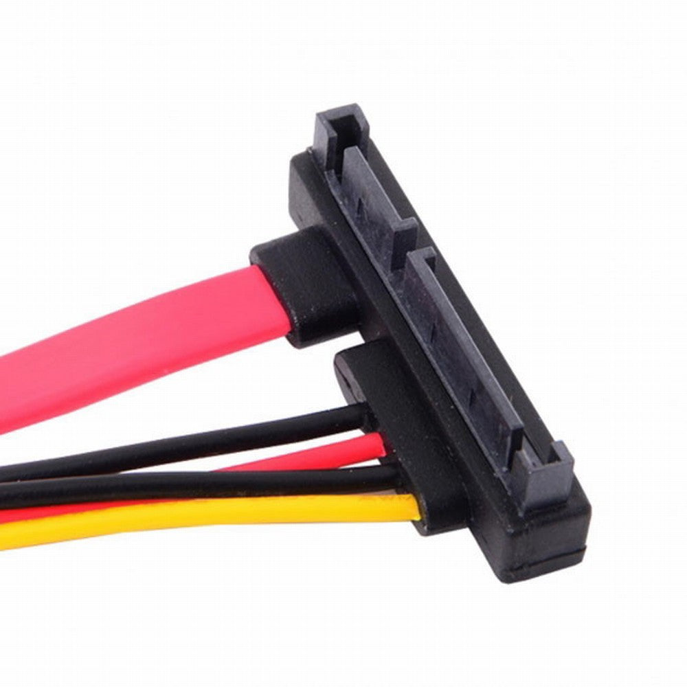 Up Angled SATA III 3.0 7+15 22 Pin SATA Male to Female Data Power Extension Cable 30cm SA-065-UP