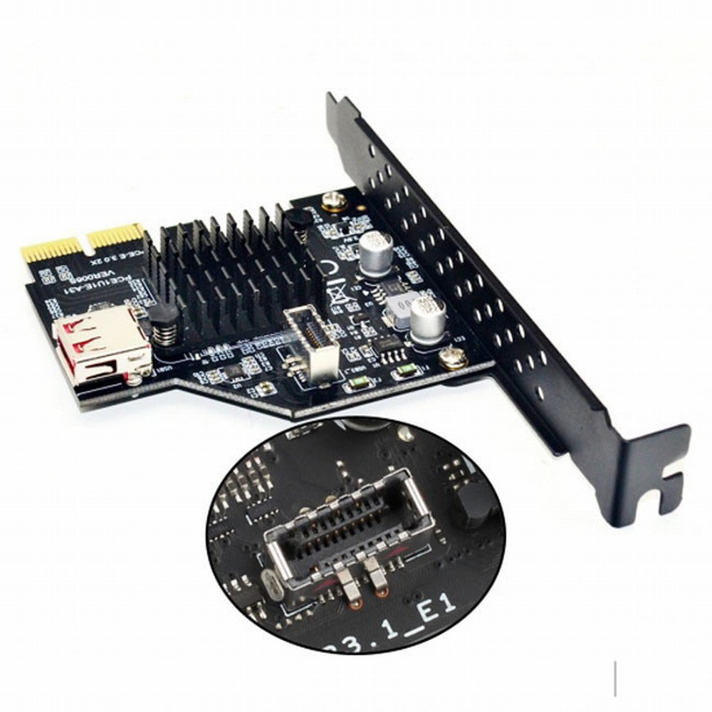 USB 3.1 Front Panel Socket USB 2.0 to PCI-E Express Card Adapter for Motherboard UC-136