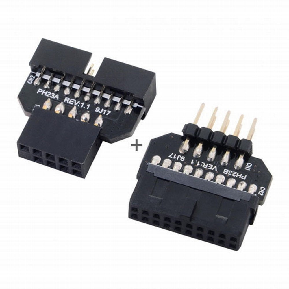 1set Reversible USB 2.0 9Pin Housing to Motherboard USB 3.0 20pin Header Female Adapter U2-026