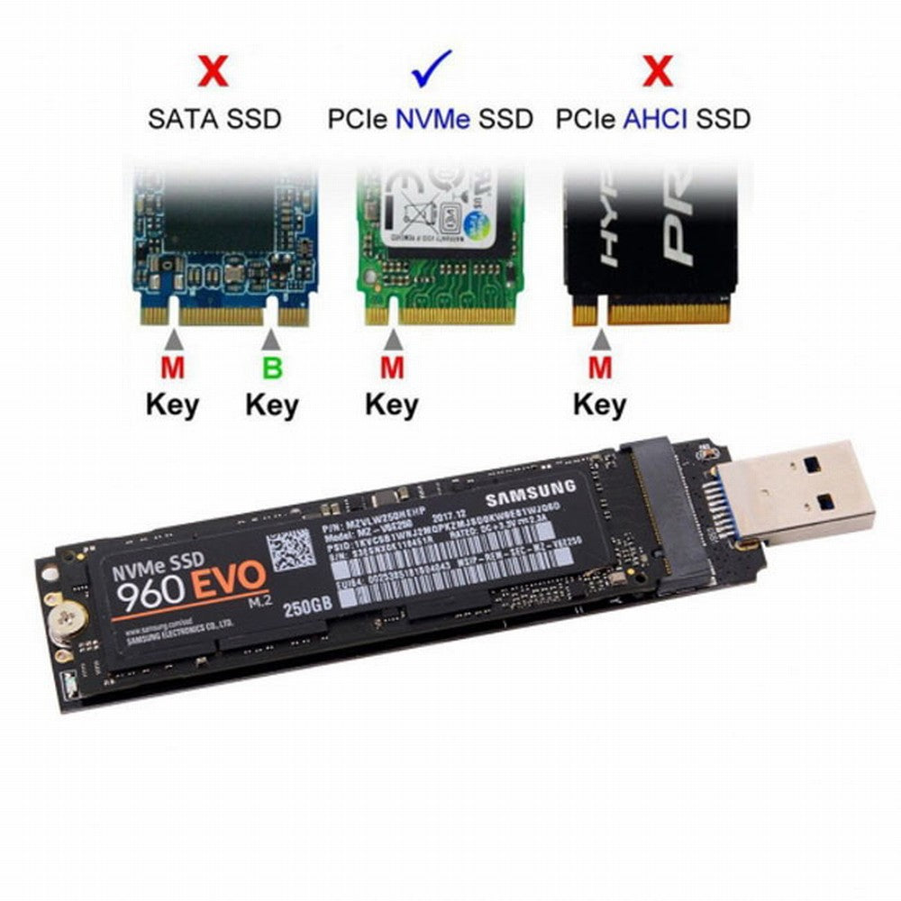 USB 3.0 to NVME M-key M.2 NGFF SSD External PCBA Conveter Adapter RTL9210 Chipset with Case U3-017