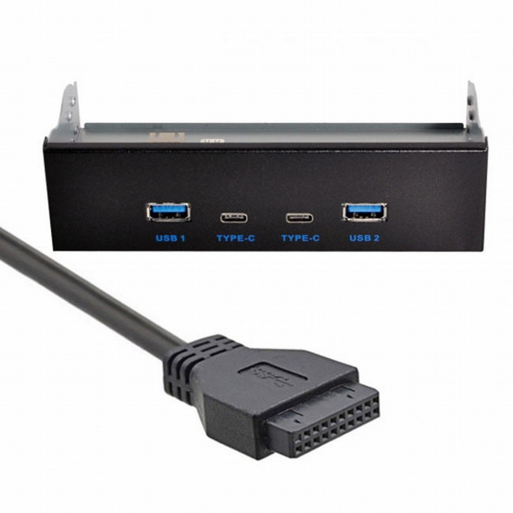 USB-C USB 3.0 HUB 4 Ports Front Panel to Motherboard 20Pin Connector Cable for 5.25" CD-ROM Bay U3-081