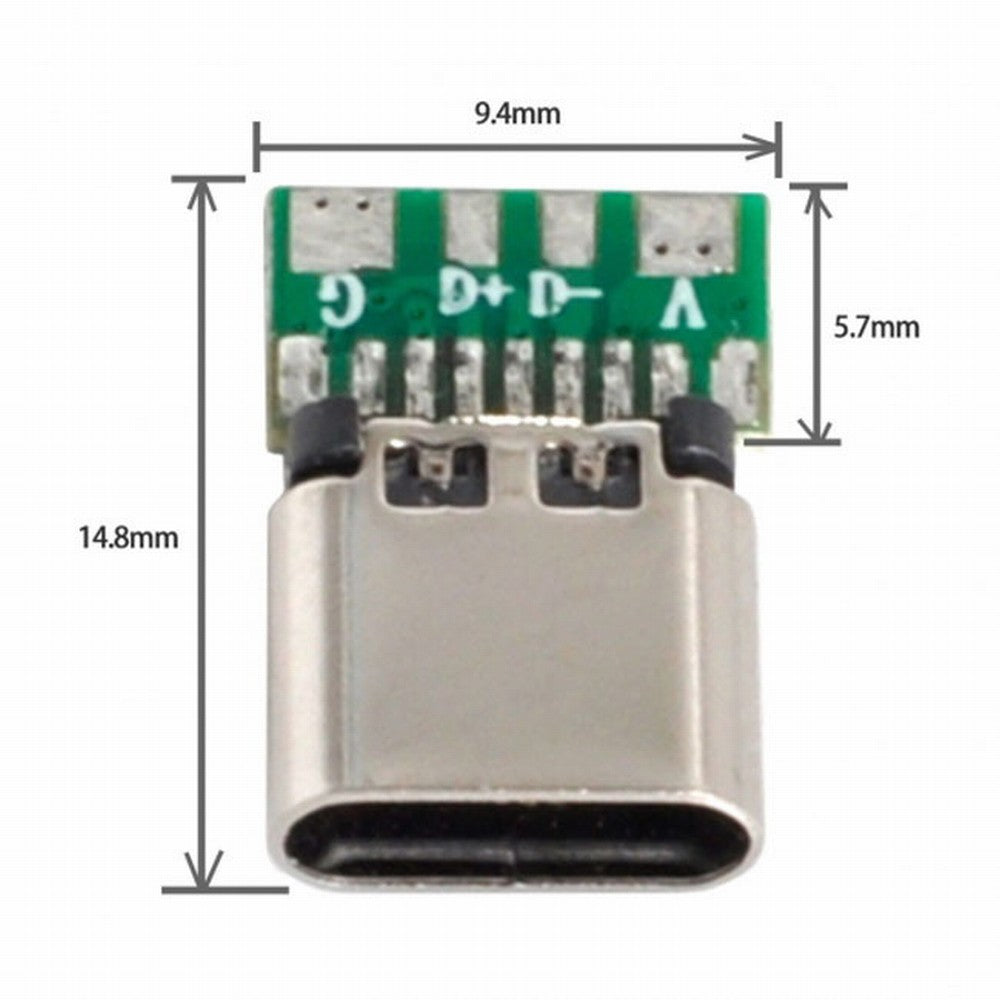 10set DIY 4pin USB 2.0 Type C Female Socket Connector SMT type with PC Board Housing 3.0mm SR UC-071