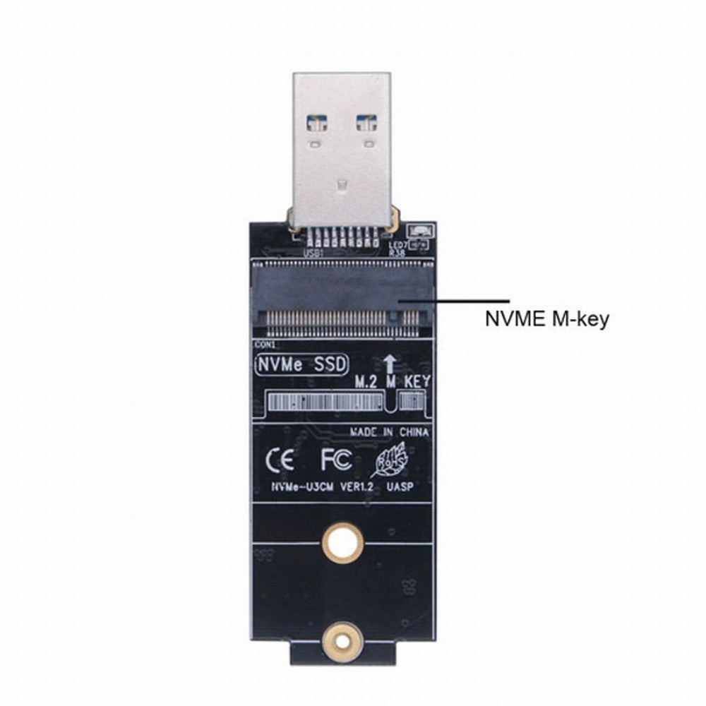 USB 3.1 Gen2 10Gbps to NVME PCI-E M-Key Solid State Drive External Enclosure 2230/2242mm U3-047