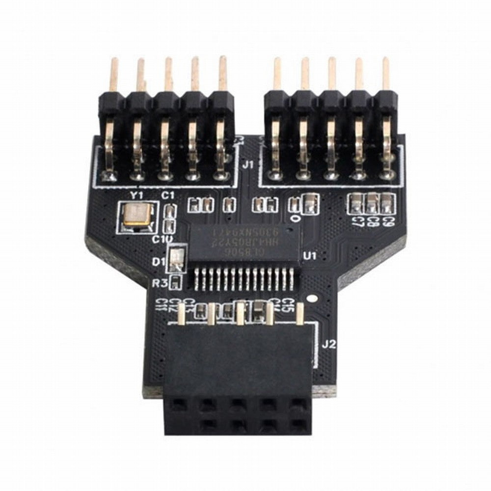 Motherboard 9pin USB 2.0 Header 1 to 2 Female Extension HUB Connector Adapter Port Multilier U2-074