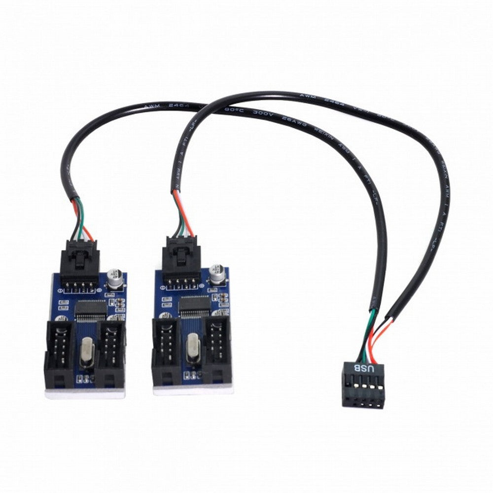 9pin USB 2.0 Header 1 to 2 / 4 Female Extension Cable HUB Connector Adapter Port Multilier U2-004