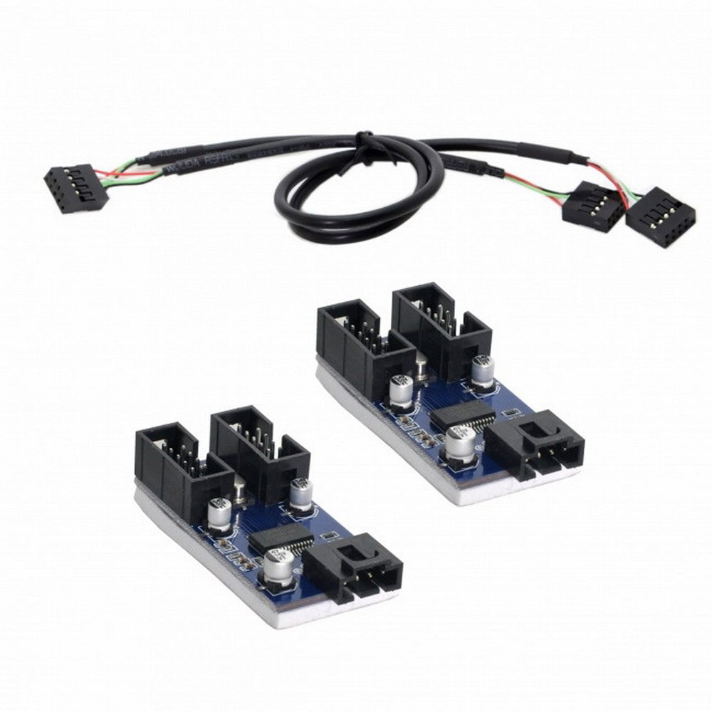 9pin USB 2.0 Header 1 to 2 / 4 Female Extension Cable HUB Connector Adapter Port Multilier U2-004