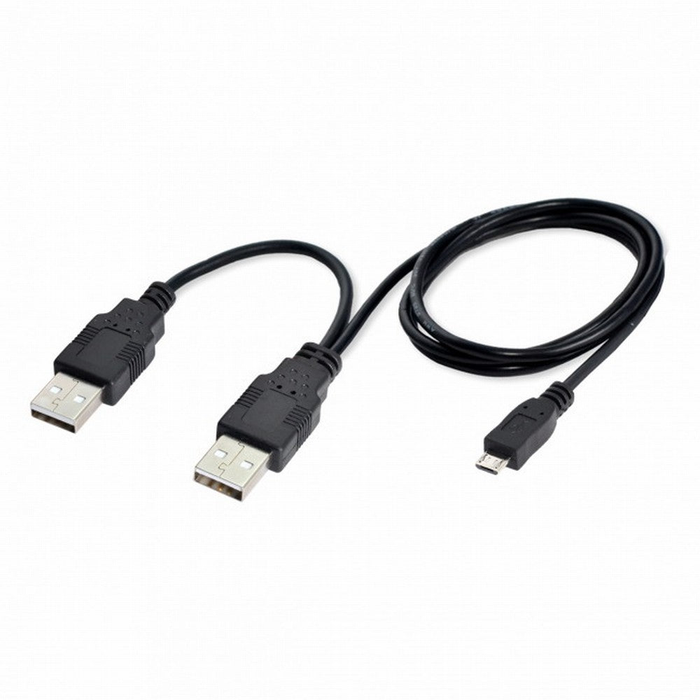 USB 2.0 Two Male to Micro USB 5Pin Male Y Cable 80cm for external Hard Disk Drive U2-072