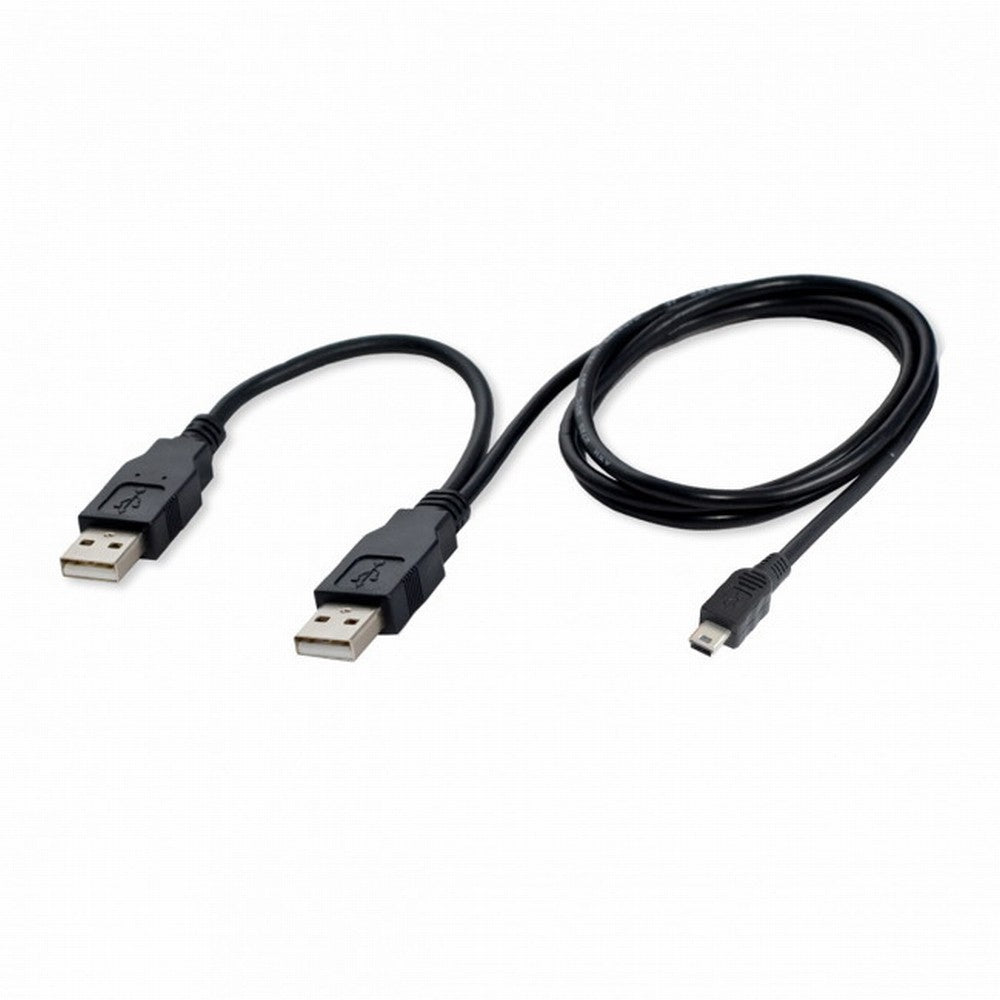 USB2.0 Dual Two A type Male to Mini 5-Pin male Y Cable for Hard Disk Drive Case U2-023