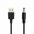 USB 2.0 A Type Male TO 5.5x2.1mm DC Power Plug Barrel Connector 5v Cable 100cm U2-184-BK