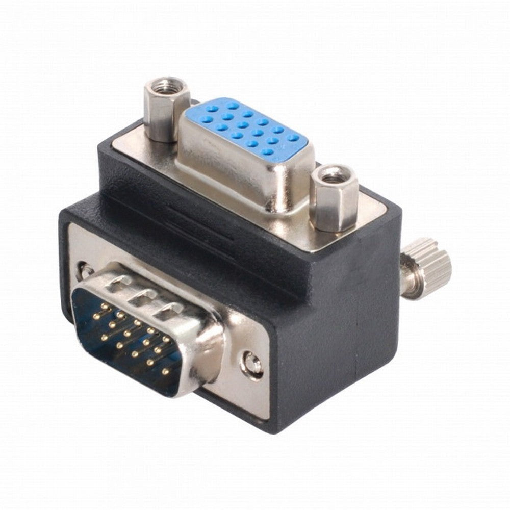90 Degree Up Angled VGA SVGA Male To Female Extension Adapter for Monitor Projector DB-002-UP