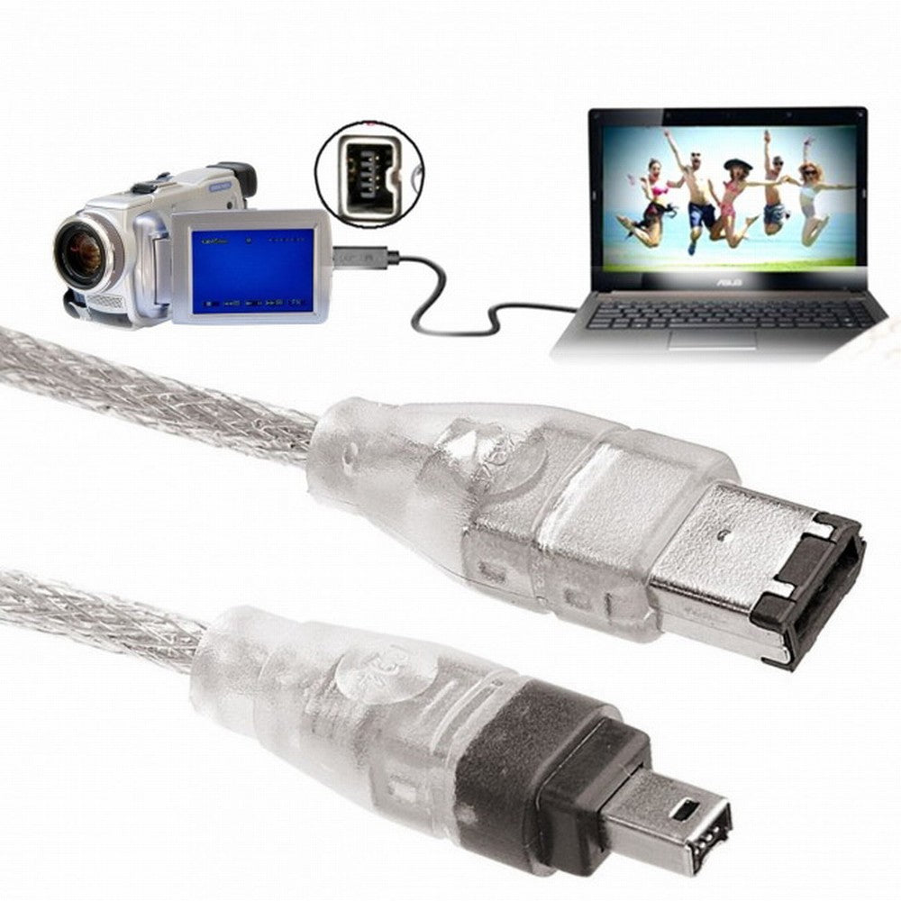 1394 6Pin to Firewire 400 IEEE 1394 4 Pin Male iLink Adapter Cord Cable for Camera Camcorder CA-047