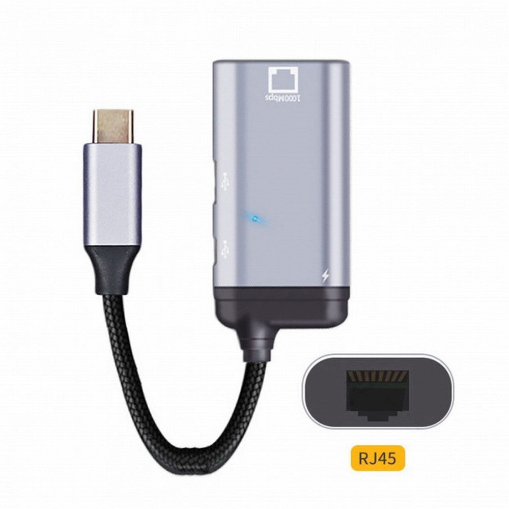 USB-C Type-C USB3.1 to 1000Mbps Gigabit Ethernet Network LAN Adapter with Female PD Power Port UC-162-LAN