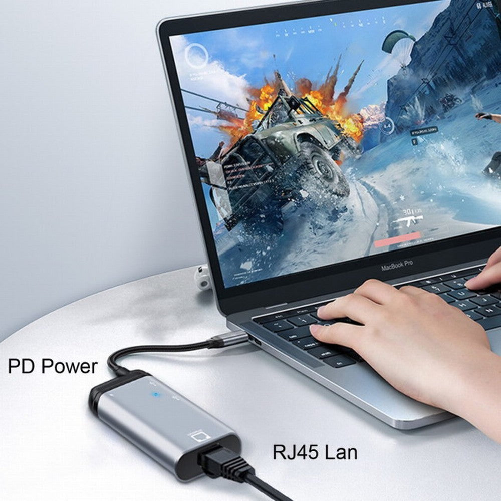 USB-C Type-C USB3.1 to 1000Mbps Gigabit Ethernet Network LAN Adapter with Female PD Power Port UC-162-LAN