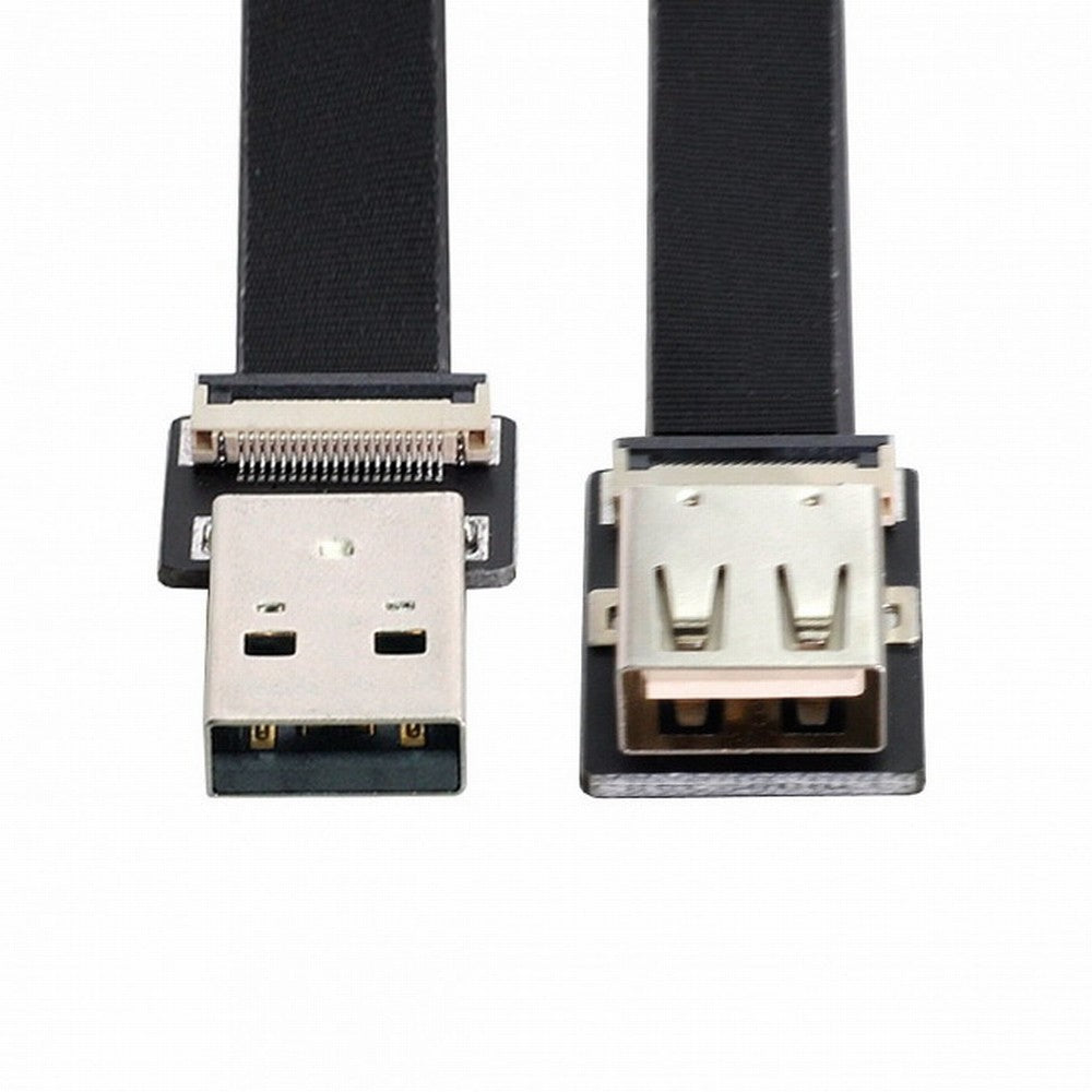 USB 2.0 Type-A Male to Female Extension Data Flat Slim FPC Cable for FPV Disk Scanner Printer CC-U2-044-BK